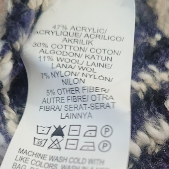 Lucky Brand Long Blue/Grey Open Cotton/Wool Blend Cardigan Size Medium EUC - Picture 5 of 7